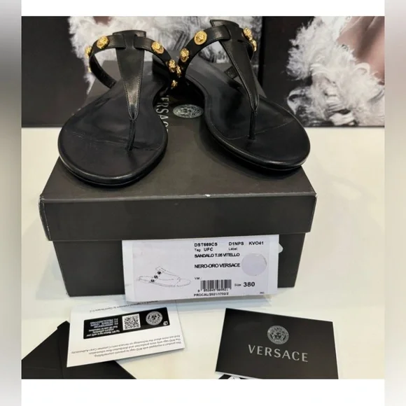 💎 NIB VERSACE SANDAL w/Tag Full Inclusion Size 38/24.5 Insole - Picture 2 of 8